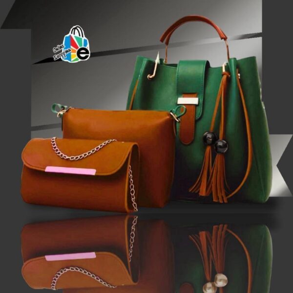 Women's Leather Plain Hand Bag Set